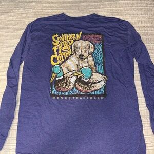 Southern Fried Cotton Purple Long Sleeve with Dog and Ducks